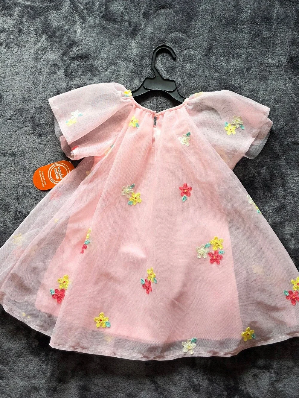 NWT Baby & Toddler girl mesh dress for summer Floral Print with Short Sleeves